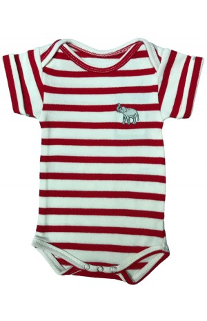 RED AND WHITE STRIPED BABY SUIT